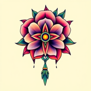 Gradient Color Rosary Tattoo