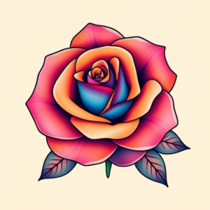 Gradient Color Rose Tattoo