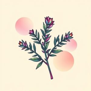 Gradient Color Rosemary Tattoo