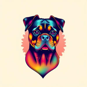 Gradient Color Rottweiler Tattoo
