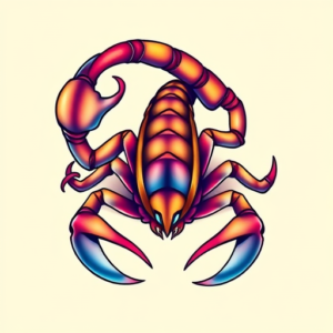 Gradient Color Scorpio Tattoo