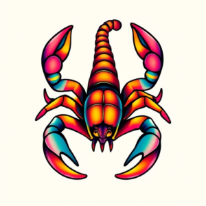 Gradient Color Scorpion Tattoo