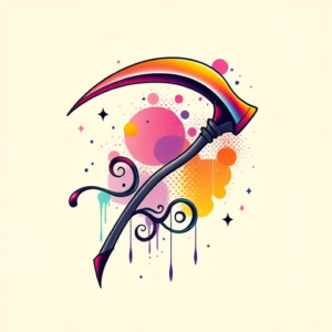 Gradient Color Scythe Tattoo