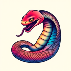 Gradient Color Serpent Tattoo