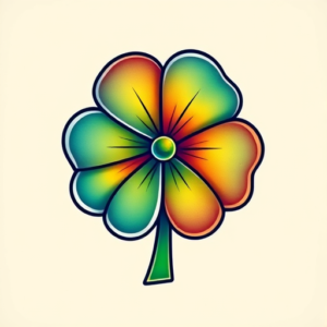 Gradient Color Shamrock Tattoo