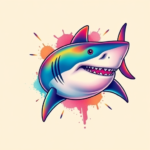 Gradient Color Shark Tattoo