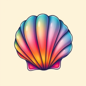 Gradient Color Shell Tattoo