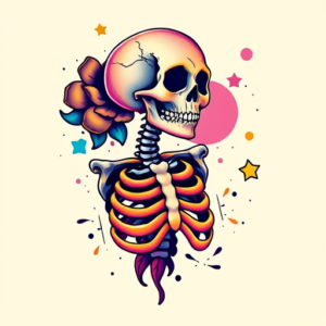 Gradient Color Skeleton Tattoo