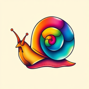 Gradient Color Snail Tattoo