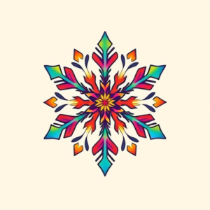 Gradient Color Snowflake Tattoo