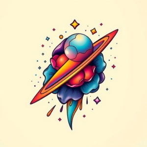 Gradient Color Space Tattoo