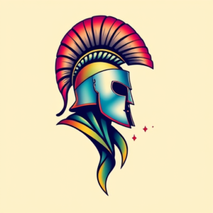 Gradient Color Spartan Tattoo