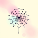 Gradient Color Spiderweb Tattoo
