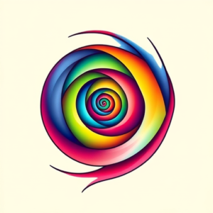 Gradient Color Spiral Tattoo