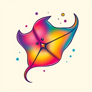 Gradient Color Stingray Tattoo