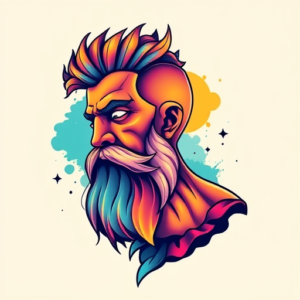 Gradient Color Stoic Tattoo