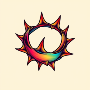 Gradient Color Thorn Tattoo