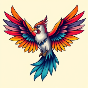 Gradient Color Thunderbird Tattoo