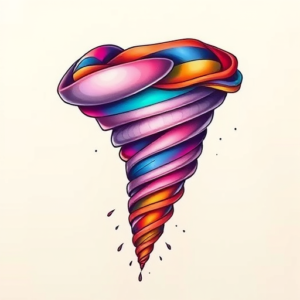 Gradient Color Tornado Tattoo