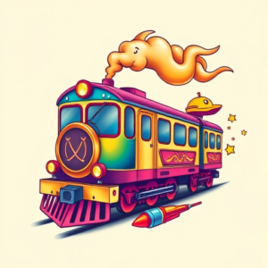 Gradient Color Train Tattoo