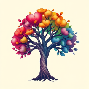 Gradient Color Tree Tattoo