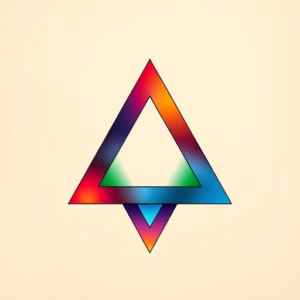 Gradient Color Triangle Tattoo