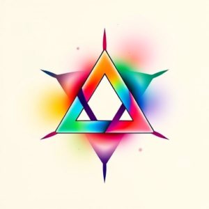 Gradient Color Triquetra Tattoo