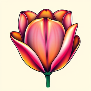 Gradient Color Tulip Tattoo
