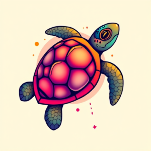 Gradient Color Turtle Tattoo