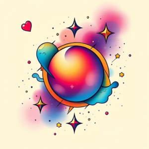 Gradient Color Universe Tattoo
