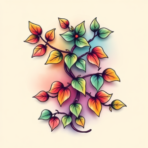 Gradient Color Vine Tattoo