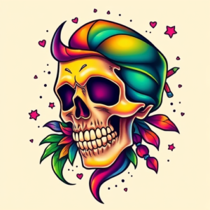 Gradient Color Voodoo Tattoo