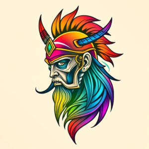 Gradient Color Warrior Tattoo
