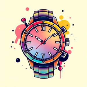 Gradient Color Watch Tattoo