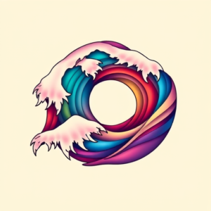 Gradient Color Wave Tattoo