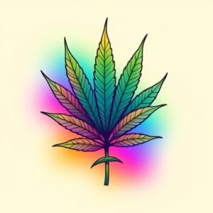 Gradient Color Weed Tattoo