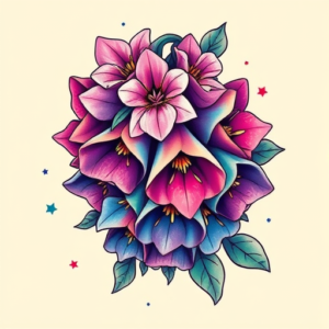 Gradient Color Wisteria Tattoo