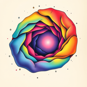Gradient Color Wormhole Tattoo