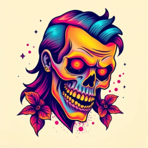 Gradient Color Zombie Tattoo