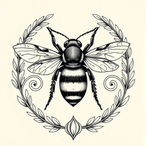 Greek Bee Tattoo