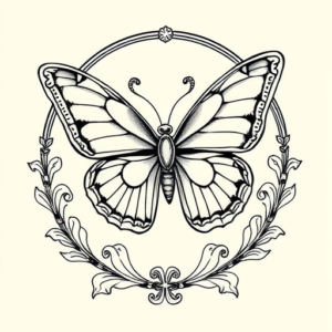 Greek Butterfly Tattoo