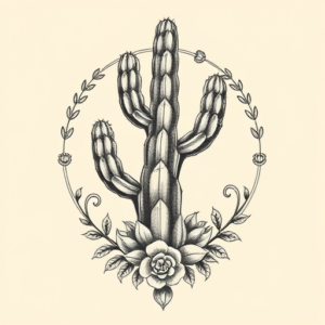 Greek Cactus Tattoo