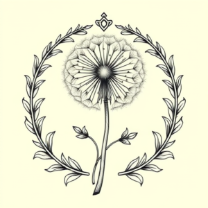 Greek Dandelion Tattoo