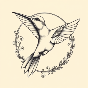 Greek Hummingbird Tattoo