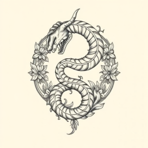 Greek Ouroboros Tattoo