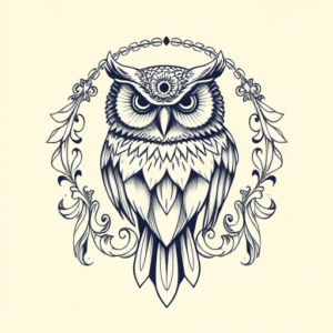 Greek Owl Tattoo