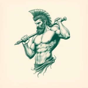 Green Ink Achilles Tattoo