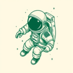 Green Ink Astronaut Tattoo