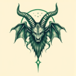 Green Ink Baphomet Tattoo