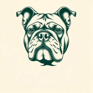 Green Ink Bulldog Tattoo